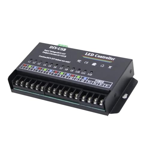 Nuhikap DIY Autonomous Programming Controller 12Way Programmable USB DIY LED RGB Controller for 3528 5050 Strip Module Easy to Use