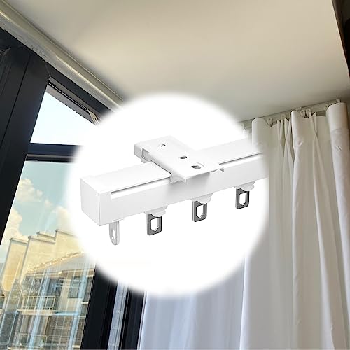 Cloison de plafond ajustable avec rails et barres de fixation blanches - 2