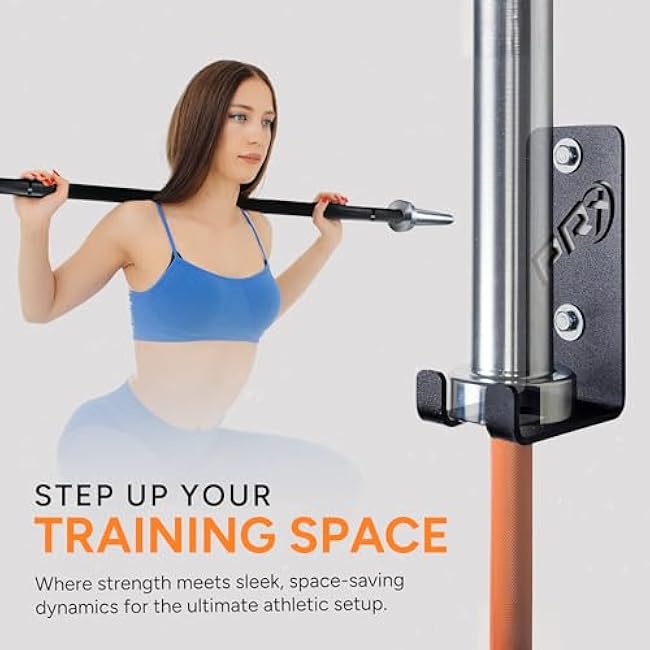 PRx Performance Wall-Mounted Barbell Rack - Space-Efficient Barbell Storage for Home & Commercial Gyms, Durable & American-Made, Space Saving Workout Accessory, Storage Solution- Single Holder -Black