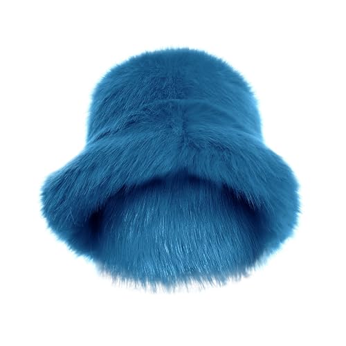 Chapeau chaud hiver pour enfant et femme, le bob en peluche bleu idéal à offrir