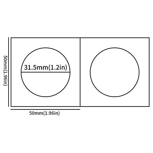 Uncle Paul 50 Stück Münzumschläge – 31,5mm PE-Folie, säurefreie 2x2 Zoll Kartonhalterungen für Münzen bis 30mm CS07315