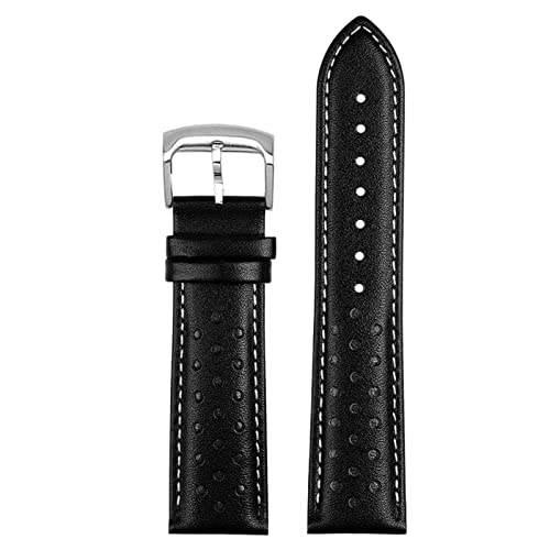 Correa de reloj 22mm impermeable de cuero de vaca que evita el sudor