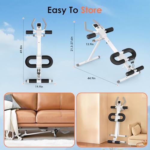 Image of Foldable Ab Machine, 5-in-1 Adjustable Ab Trainer for Home Gym, Full-Body Core Workout Equipment