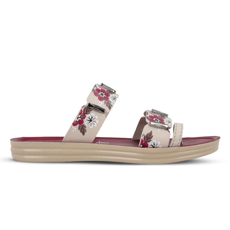 Image of WALKAROO Flat Sandals For Women|Soft Cushion Footbed, Lightweight PU Sole & Slip-On Sandals|WLR74018