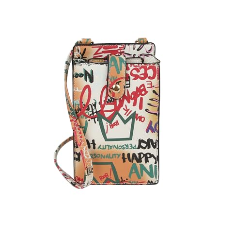 Le Miel - Graffiti Chic Trendy Crossbody Cell Phone Bag in Vegan Leather for Women