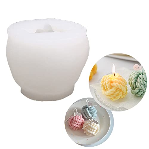 MMSSY Forma de Vela Hilo de Tejer Bola de 3d Molde de Silicona EsféRico para hacer velas, jabón perfumado de cera de soja hecho a mano, resina epoxi Hogar ArtesaníA Cover