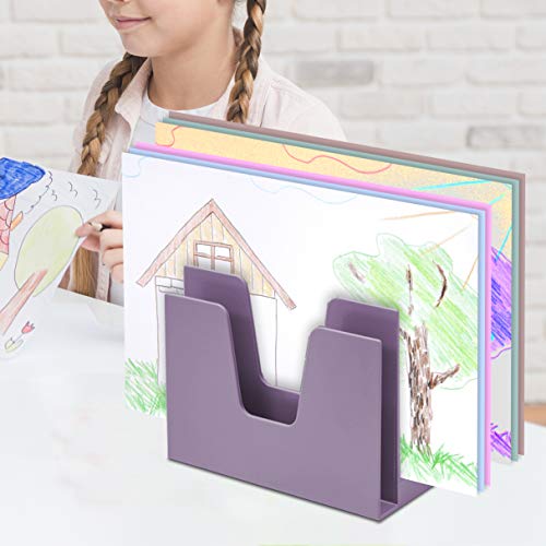 Trieur à 5 compartiments inclinés violet pour ne plus perdre vos lettres importantes sur le bureau