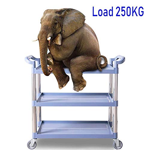 Trolley op wielen Tool 3 Tier Hotel Catering Cart met handvat Restaurants Schoonmaakservice Verzamelrol Trolley met wiel… - Afbeelding 5