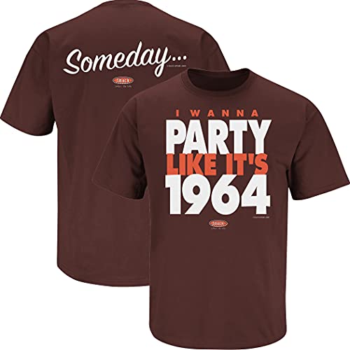 SMACK APPAREL TALKIN THE TALK Cleveland Football Fans. Party Like It s 1964 Shirt (SM-5XL) (Brown Short Sleeve, X-Large)