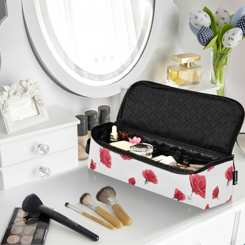 Bolsa de viaje para herramientas de cabello rosa con diseño floral para mujeres con tapete resistente al calor removible y gran capacidad miniatura 6
