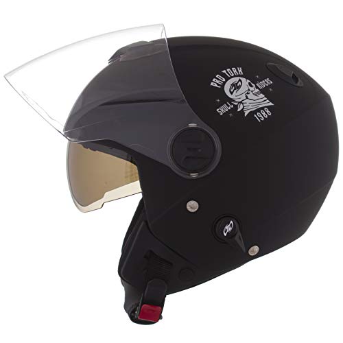 Pro Tork Capacete New Atomic Skull RideRosa Fosco 56 Preto/Prata