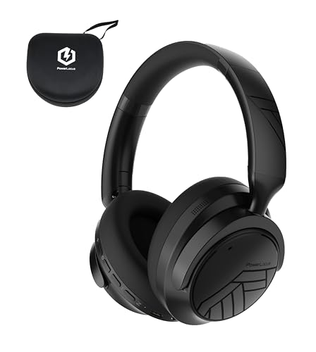 PowerLocus Casque Bluetooth Sans Fil à Réduction de Bruit Hybride, 70H d'Autonomie, Bluetooth 5.4, Basses Profondes, Casque Over-Ear Pliable, Oreillettes Confort et Connexion multipoint pour Voyage/TV