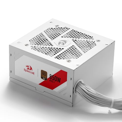 Image of Redragon RGMS-850W PRO 80+ Gold 850 Watt Power Supply w /ATX 3.1 & PCIe 5.1 Ready, Non-Modular Active PFC, Compact 150mm Size, 120mm Low Noise Fan, 100% Japanese Capacitors
