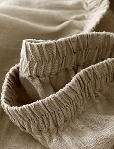 Kinghua Linen Skirts for Women Spring Summer A Line Elastic High Waisted Casual Trendy Midi Long Skirt with Pockets4