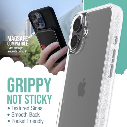 Image of Smartish iPhone 16 Plus Clear Case - Gripmunk [Lightweight + Protective] Slim Drop Tested Ultra Thin Grip Cover for Apple iPhone 16 Plus - Clearly Clear