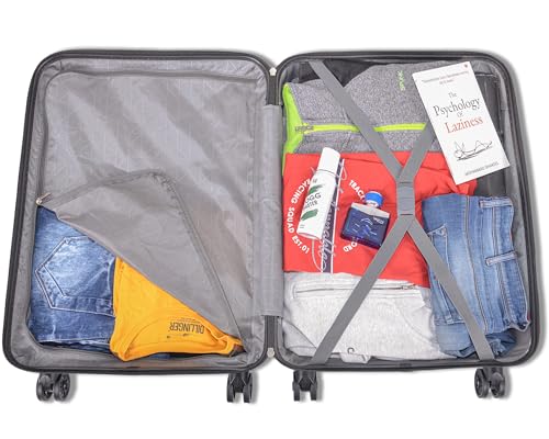 Image of Safari Cairo 8 Wheels, 5 Years Warranty (Cabin & Check-in) Polyproplyene Trolley Spinner Luggage Set of 2, 55Cm, 66Cm Small, Medium (SAGE Green)
