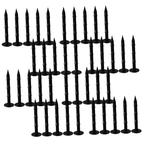 WEKADRIN 100 Piezas Estacas Jardín Plástico Negro para Tela Jardín Malla Sombra y Césped Clavos Fijación Exterior