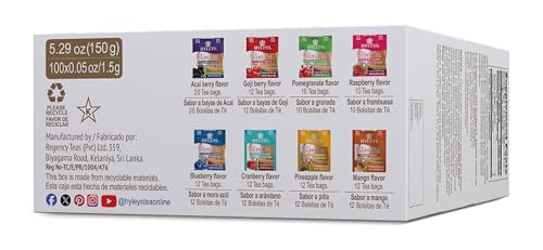 HYLEYS Slim Tea 9 Flavor Assortment 100 Ct - Weight Loss Herbal Supplement Cleanse and Detox - 100 Tea Bags (1 Pack) - Herbal Tea Variety Pack by HYLEYS - Image 6