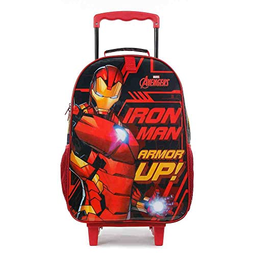 Mochila com Carrinho Escolar Homem de Ferro