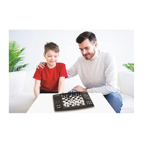 Lexibook CG1300 Chessman Elite, Interactive Electronic Chess Game, 64 Levels of Difficulty, LEDs, Battery Powered or 9V Adapter, Black/White, 1 Player - 2