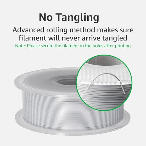 Bambu Lab PLA Basic Filament 1.75mm 1kg Spool - PLA 3D Printer Filament, Smooth Finish, Low Warp, Easy to Print, Compatible w/Bambu Lab & Most FDM 3D Printers, Jade White (10100) - Spool