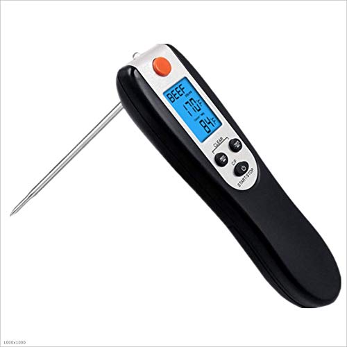 VLHVAQ DFRXK-HM Kitchen Thermometer Instant Read Meat Thermometer Calibration And Backlight Function Grill Black Waterproof With Large Backlit LCD Barbecue Accessories