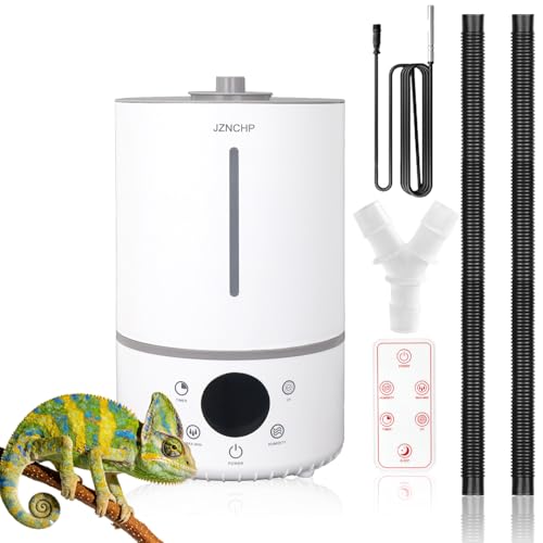 jzNchp Reptile Humidifier and Fogger, 4L Plant Mister with Dual Probes and Tubes for Two Terrariums, Constant Humidity Setting, 48H Runtime
