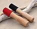 Tibetan Hand Carved Suede 2 In 1 Wooden Singing Bowl Striker Beater Mallet (Red and Black)