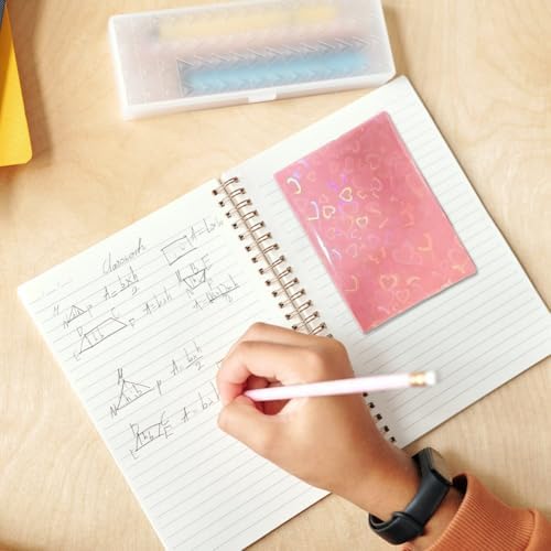 Photocard Sleeves, 100pcs Holographic Heart Photo Cover Sheets Holders for Photo Baseball Game Card Protective — view 5