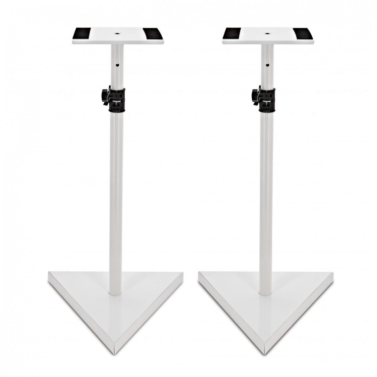 Gear4music Supporti Per Monitor Da Studio - Altezza Regolabile Bianco Supporto Monitor Casse Audio