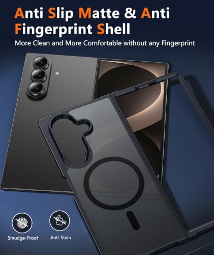 Image of FNTCASE for Samsung Galaxy Z-Fold-8-Ultra Case Samsung Z Fold 7 Matte Case | Compatible with Magsafe, Screen Protector, Anti Yellowing, Military Grade Drop Protection, Shockproof, Translucent Cases