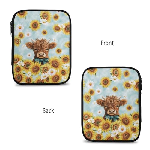 Image of Highland Cattle Crochet Hook Case Sunflower Portable Crochet Hook Organizer without Accessories Knitting Needle Case for Knitting Supplies Women Gifts