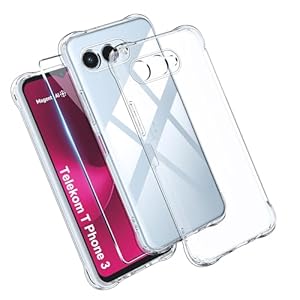 Effcotuo Hülle für Telekom T Phone 3 Cover mit 2 Stücke Schutzfolie für Panzerglas Displayschutzfolie Schutzfolie Durchsichtig Handyhülle Transparent Silikon TPU Schutzhülle Case