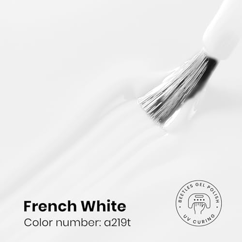 Image of Beetles White Gel Nail Polish - French White 1PC 15ml Gel Polish Soak Off UV LED Needed Nail Art Summer Manicure Salon DIY Design at Home 4th of July Nails Gifts for Woman