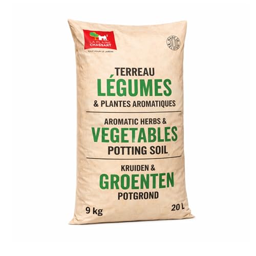 La Plaine Chassart - Terreau Potager et Aromates 20L - Terre Riche en Nutriments avec Tourbe, Biochar & Compost - Idéal Tous Légumes, Herbes - Prêt à l'emploi ou Remboursé
