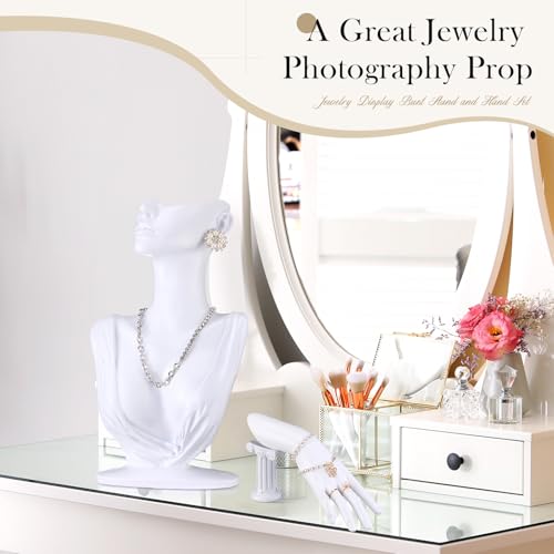 image for Yalikop 2 Pcs Jewelry Mannequin Display Set, Necklace Display Bust Man