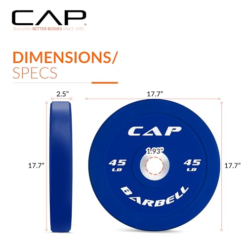 CAP Barbell Best Olympic Bumper Plate, Blue, 45 lb Single by CAP Barbell - Image 4