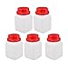 Aexit 5PCS 450ml Funnels Plastic Red Cap Square Wide Mouth Chemical Sample Reagent Bottle Filtering Funnels Sealling Bottle