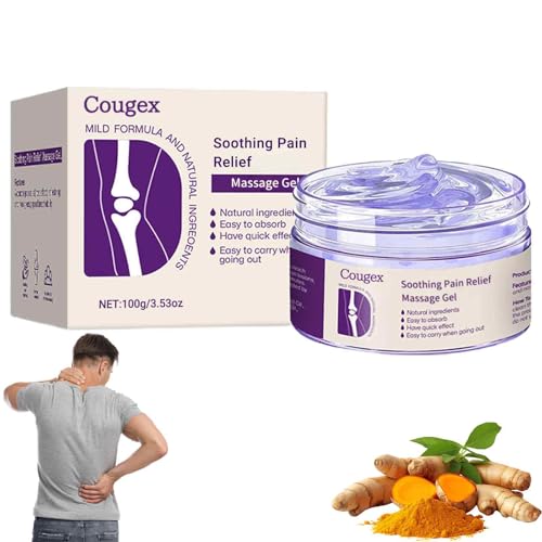 Cougex Turmeric & Emu Oil Arthritis Soothing Pain Relief Massage Gel, Curcumin and Emu Oil Pain Gel, Soothing Muscle & Joint, Joint Pain Relief Cream for Back, Neck, Hands, Knee (1)