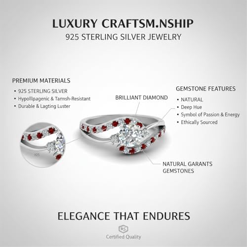 Image of Choose Your Gemstone Swirl 3 Stone Diamond CZ Engagement Ring 925 Sterling Silver Round Shape Side Stone Engagement Rings for Women, Girls and Ladies US Size 4 to 12