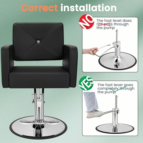 AWEPOPI Salon Styling Chair, Heavy-Duty Hydraulic Salon Chair with Wide Seat, 360° Swivel, Premium Cushion & Sleek Design for Hair Stylists, Barbershops & Beauty Spas