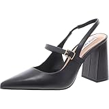 Steve Madden Women's Maegan Pump, Black Leather, 7.5