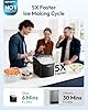 EUHOMY Countertop Ice Maker Machine with Handle, 26lbs in 24Hrs, 9 Ice Cubes Ready in 6 Mins, Auto-Cleaning Portable Ice Maker with Basket and Scoop, for Home/Kitchen/Camping/RV. (Black)