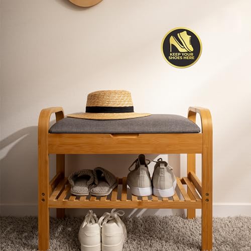 Image of Rousrie Keep Your Shoes Here Stickers For Glass Doors (Size: 6 Inch) For Office, Stores, Cafe, Hotel, Restaurant, Business & Shop, Self-Adhesive, Acrylic Signage (Keep your shoes here)