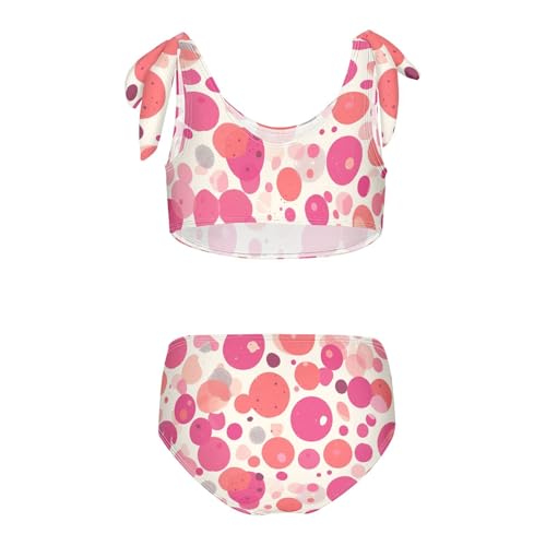 Pink Dot Minimalist Girls' 2 Piece Kids Bikini Set Beach Swimsuit Swimming Suits Cute Shoulder Strap2