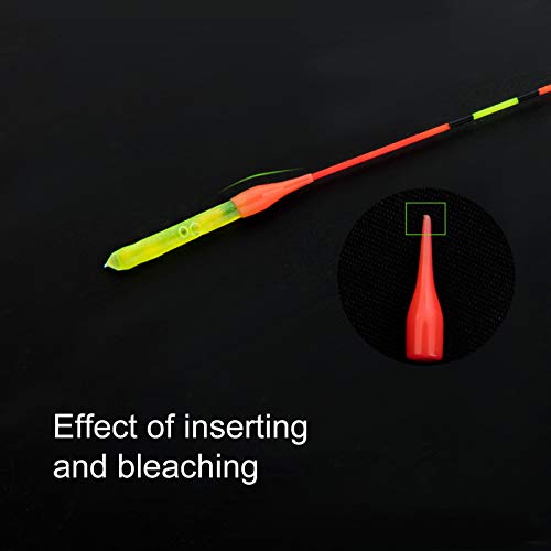 Bastão de pesca, 5 peças de vara de brilho profissional resistente ao desgaste, luz verde flutuante