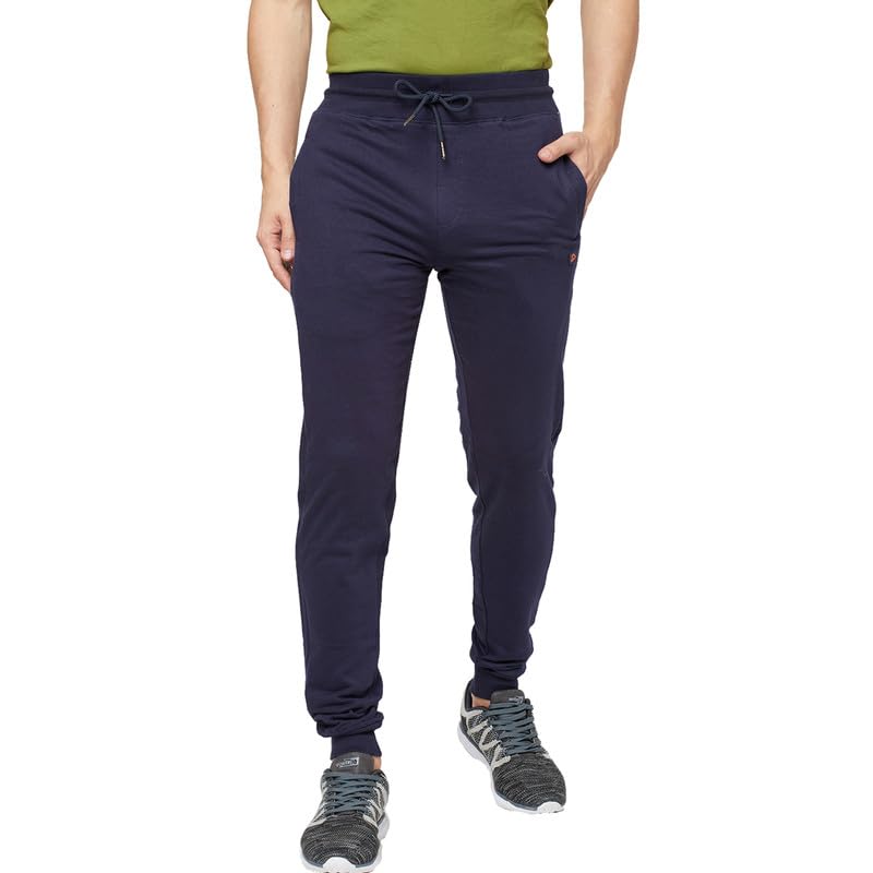 Men's Regular Skinny Fit Cotton Blend Joggers Track Pant with Invisible Zipper Pockets for Walking, Running & Everyday Wear|Anthra Melange-image-23