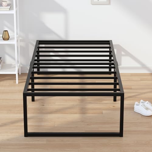 EMODA 18 Inch Narrow Twin Bed Frame 30x75, Heavy Duty Metal Platform No Box Spring Needed, Easy...