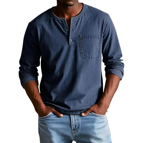 Chemise grande taille teeshirt homme manches courtes col Henley pour l'été