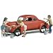 Suds & Shine 1940's Ford Coupe w/Figures Washing Car N Scale Woodland